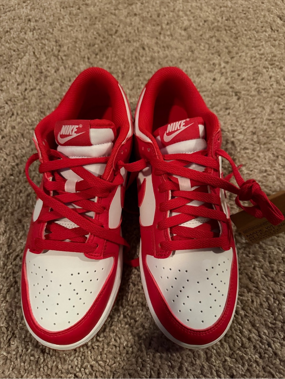 Nike Red and White Low-Top Sneakers - women